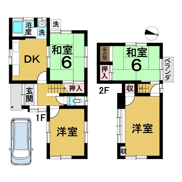 中古戸建　下矢田町4丁目の間取り