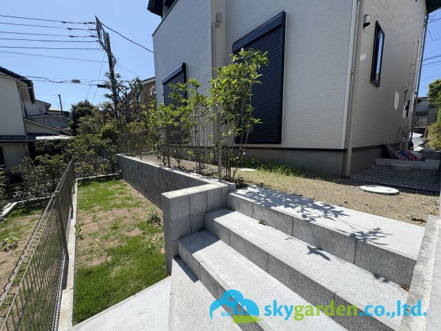 鎌倉市梶原１期　新築戸建　全２棟１号棟の庭