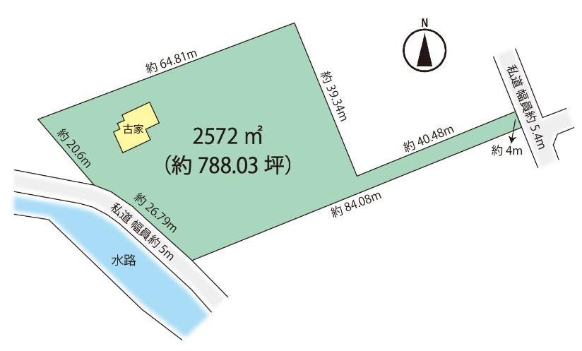 中軽井沢 千ヶ滝別荘地西区 古家付き土地の土地図
