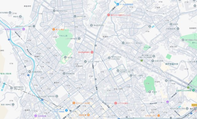 神戸市長田区平和台町　新築一戸建ての地図
