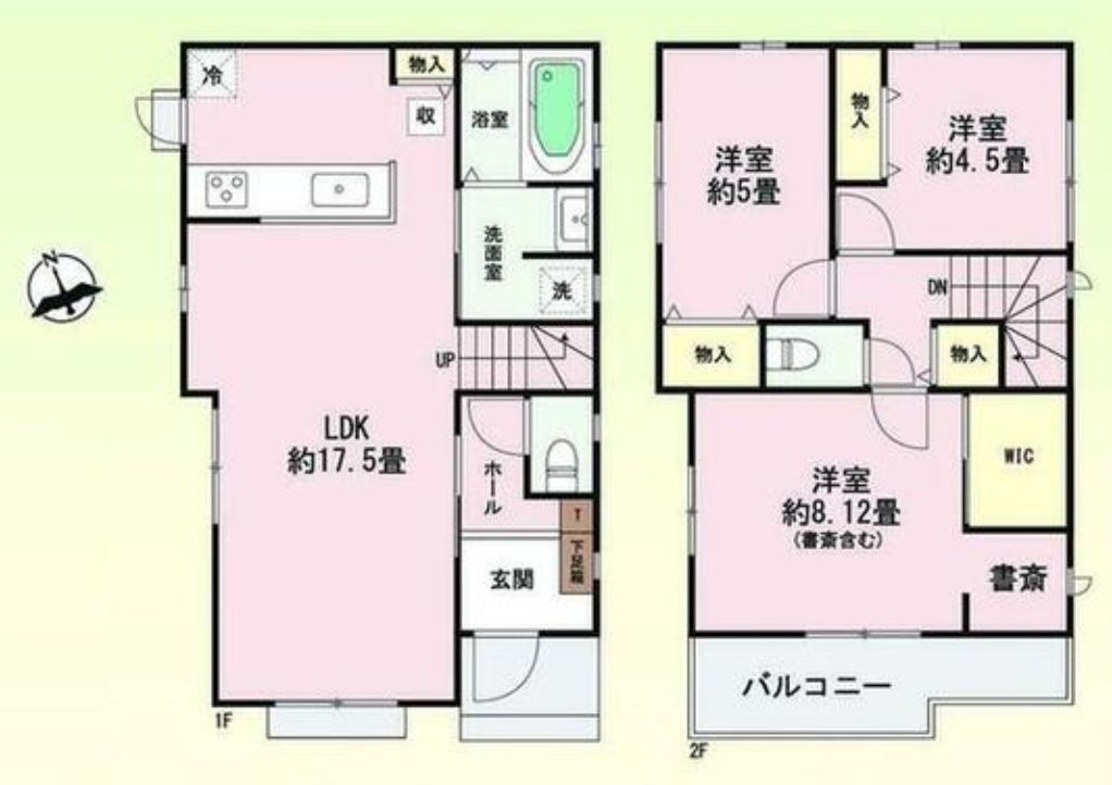 明石市魚住町西岡新築戸建A号棟の間取り