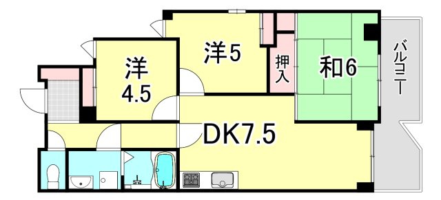 ロイヤルメゾン鹿塩弐番館の間取り