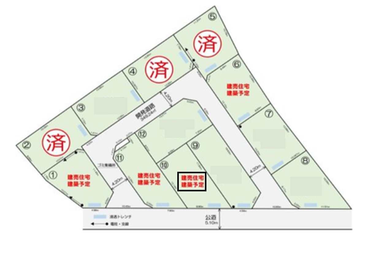 飯能市川寺・全12棟　新築一戸建　10号棟の区画図|【全12棟・10号棟】全12棟の大型分譲地