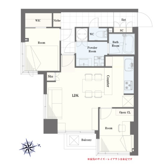 グランドメゾン麻布十番館の間取り|グランドメゾン麻布十番館：東向き角部屋！全居室収納・窓が付いた２ＬＤＫエアコン付きデザイナーズリノベーション物件は住設備も充実！