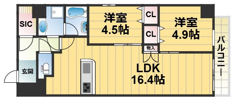 プレサンスＮＥＯ新深江リュミエル の間取り