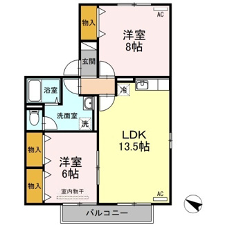 【間取り】 | アグレアーブル春日　Ｂ