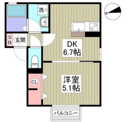 市川市曽谷７丁目のアパートの間取り