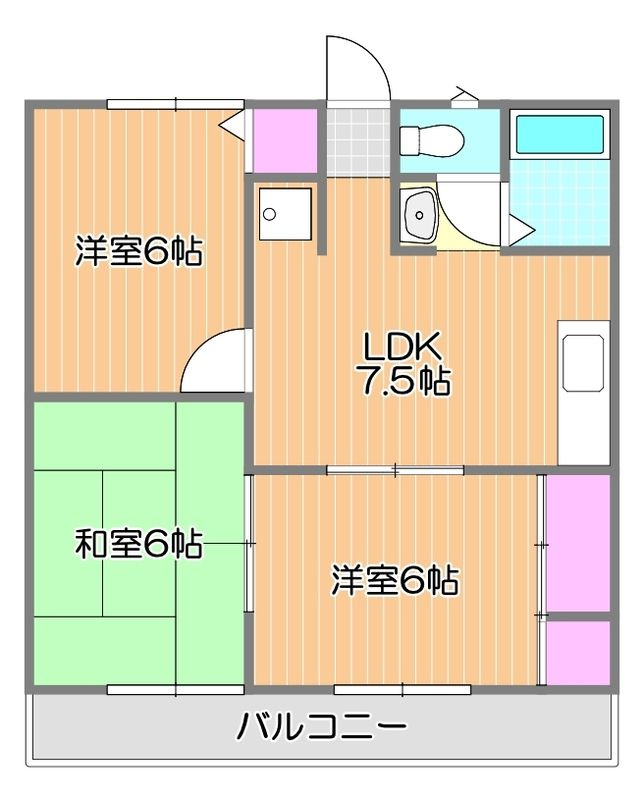 プレジールコスモスB棟の間取り