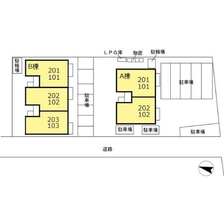 セジュール築地　Bの区画図