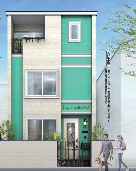 渋谷区本町3丁目　建築条件付き売地の完成予想図|参考プラン外観パース

現地ご見学希望・資料請求などお気軽にお問い合わせ下さい！
03-5990-5201