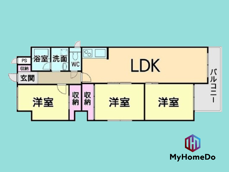 寿ゞやマンション大曽根の間取り|玄関から洗面室が近く、帰宅後すぐに手を洗えます。