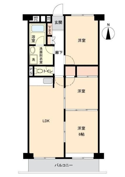所沢ハイコーポマンション　中古戸建　7階の間取り