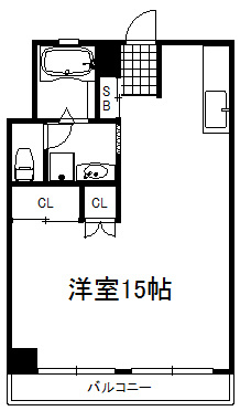大阪市中央区瓦屋町２丁目の賃貸マンションの間取り
