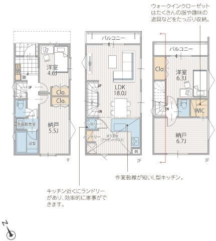 【横浜市鶴見区岸谷2丁目10全6棟新築戸建て】★仲介手数料無料★（岸谷小学校・生麦中学校）の間取り