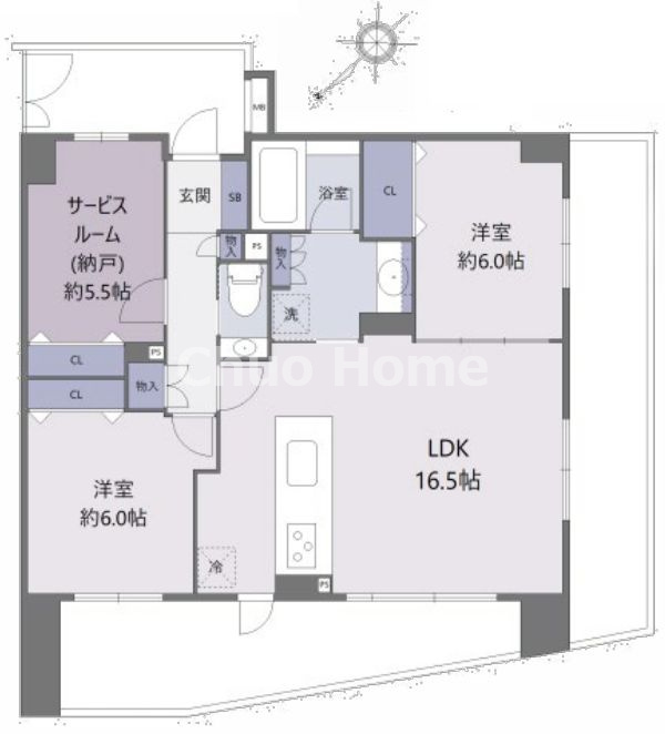 クレストフォルム上野グランステージの間取り|6階部分・角部屋住戸につきまして日当たり・通風良好。新規フルリノベーション施工が完了いたしましたのでいつでも内覧が可能です。