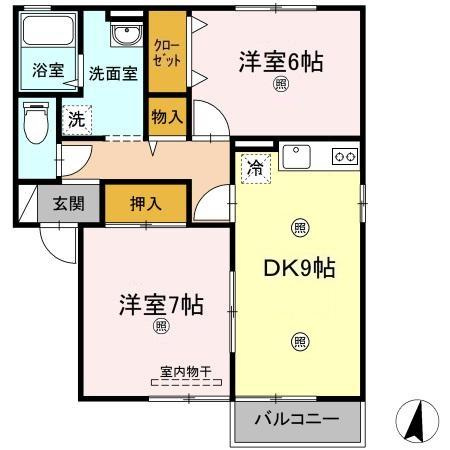 リバーパーク　B棟の間取り