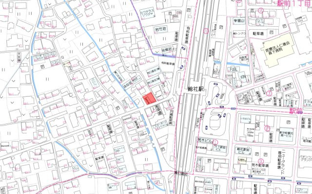 総社市溝口　1区画の地図