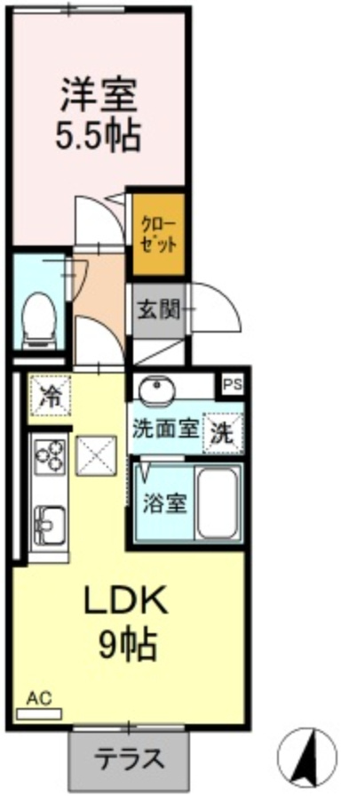 アキツ駅前ヒルトップの間取り