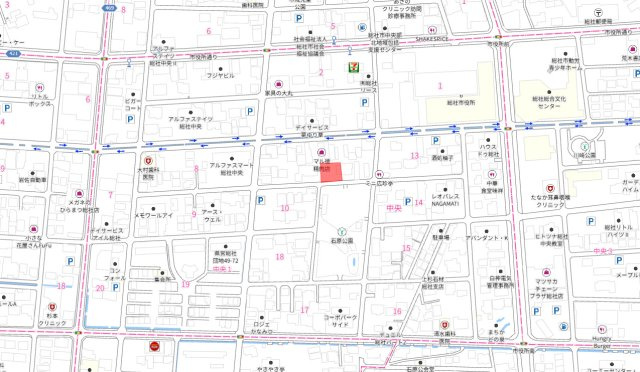 総社市中央　1区画の地図