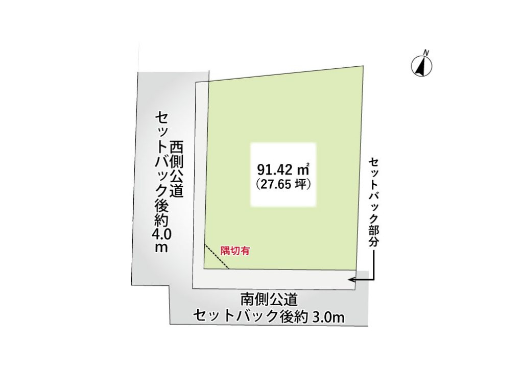 中野区白鷺3丁目　青空広がる高台　角地×新築邸宅　限定1棟の区画図