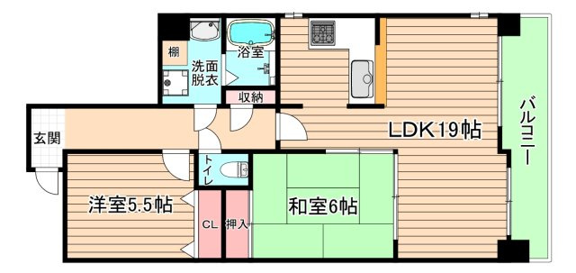 大阪市城東区関目１丁目の賃貸マンションの間取り