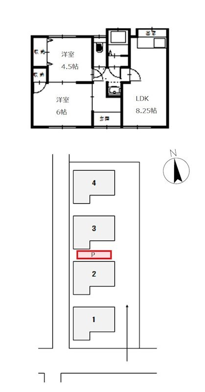 千鳥町6-15平屋貸家 (3号)の間取り