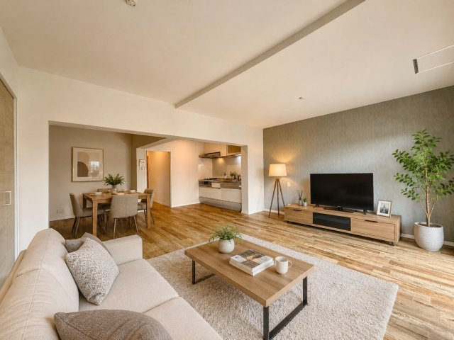 ライオンズマンション猫洞の居間・リビング|家具設置イメージです