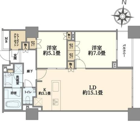 ザ　湾岸タワー　レックスガーデンの間取り