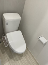 落ち着いた色調のトイレです
