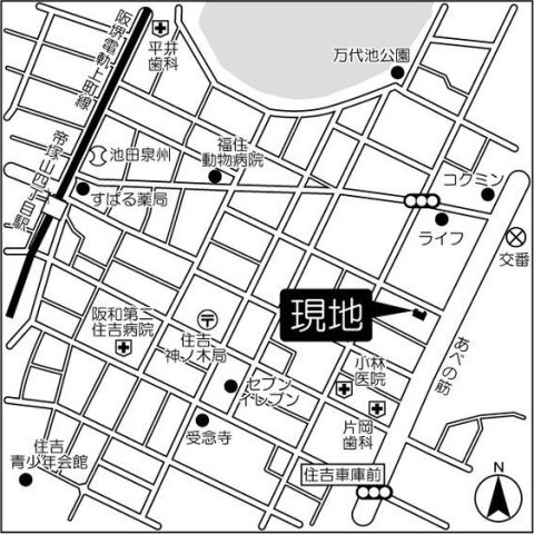 メロディーハイム万代の地図