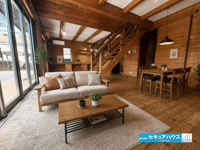 【中古戸建】知多市岡田字善坪の居間・リビング|【LDK】※家具はイメージになります。
◆日当たりが良く温かい広々リビングは家族の団らんスペースになります。