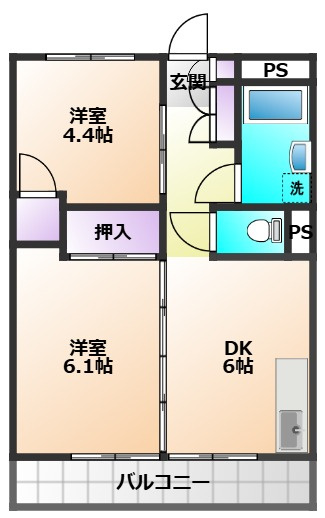 西東京市向台町４丁目の賃貸マンションの間取り