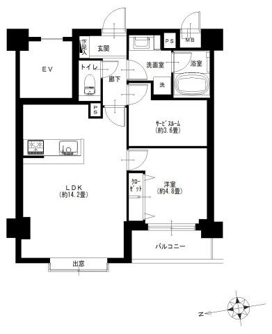 グランシャリオ神楽坂の間取り|グランシャリオ神楽坂：バス・トイレ別１ＳＬＤＫリノベーション物件は全居室に収納が付いた収納豊富なお部屋です！