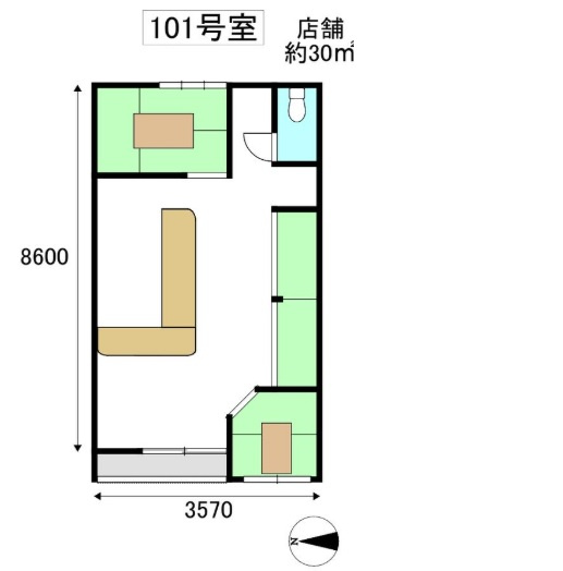 【間取り】 | 北岡2丁目1階路面テナント　飲食可能