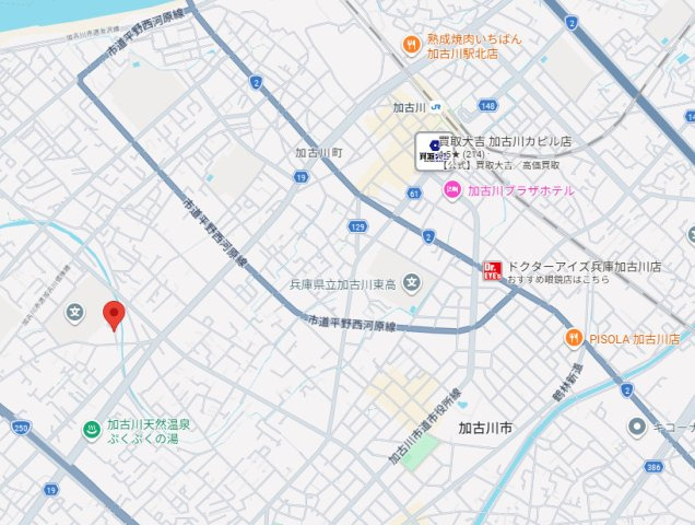 加古川市加古川町備後　土地の地図