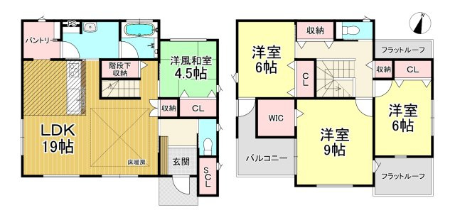 知多市日長字辰新田　全6棟　2号棟の間取り|2号棟　4LDK+WIC+SIC+パントリー☆