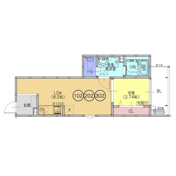 F+style藤井寺岡2号館の間取り