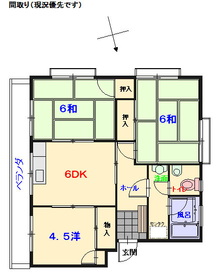 岩本マンションの間取り|１号