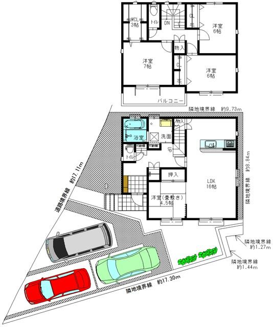 【トーヨーホーム売主/完成済】岩崎町神明Ⅲ Ｂ分譲の間取り|価格3890万円、4LDK、土地面積160.02㎡、建物面積106.43㎡ 