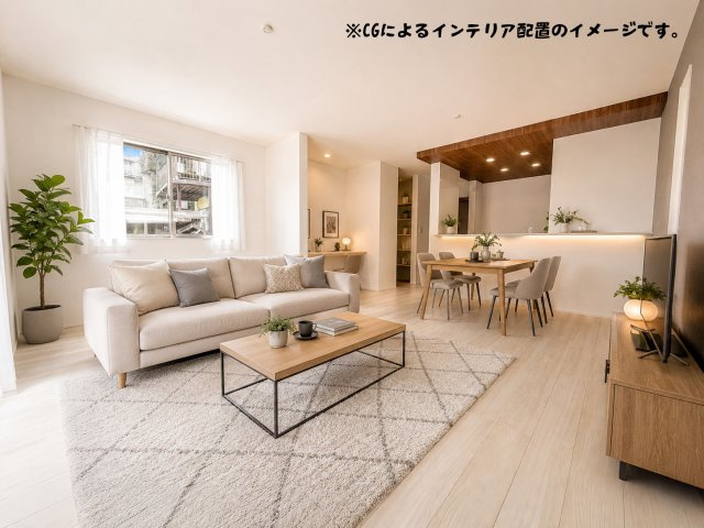 宜野湾市野嵩新築戸建て1号棟の居間・リビング|※CGによるイメージ画像となっています。