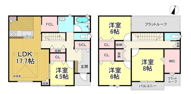 知多市日長字辰新田　全6棟　3号棟の間取り|3号棟　4LDK+WIC+SIC+ファミリークローゼット+パントリー☆