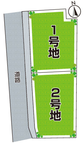 枚方市藤阪元町　売土地の区画図|全2区画