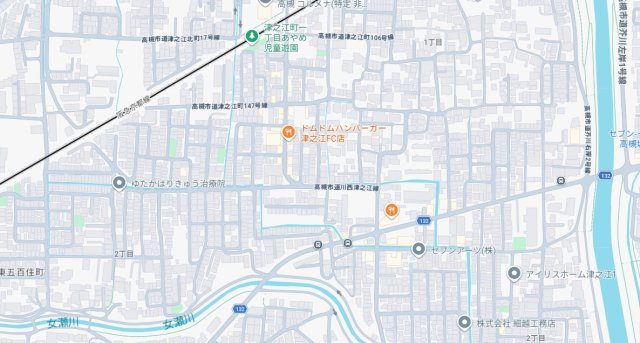高槻市津之江町　売土地の地図