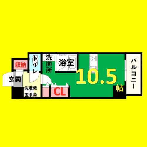エルミタージュ名駅西　名古屋市賃貸　仲介手数料無料の間取り