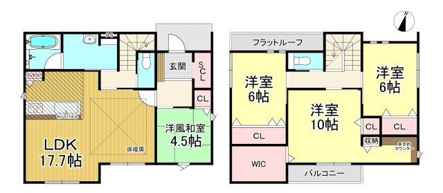 知多市日長字辰新田　全6棟　5号棟の間取り|5号棟　4LDK+WIC+SIC+パントリー☆