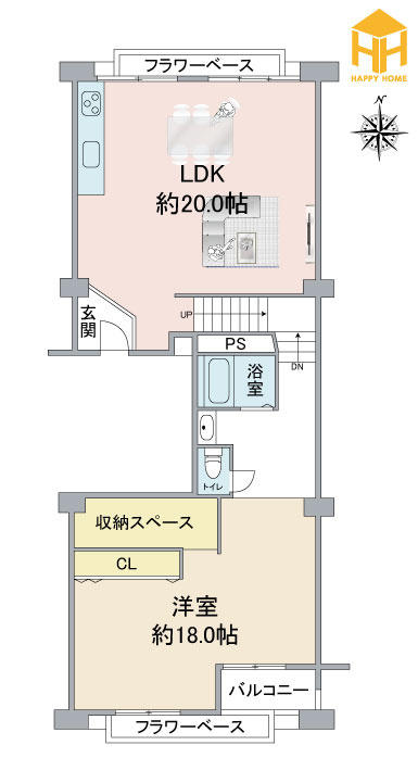 中津リバーサイドコーポＡ棟の間取り|※現況と図面が異なる場合現況を優先いたします。