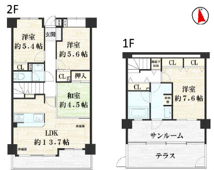 モラーダ厚木プレステージの間取り