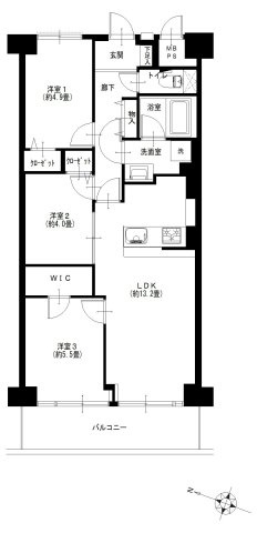 木場サニータウンの間取り|木場サニータウン：南西向き！全居室収納付き３ＬＤＫリノベーション物件はフラット３５＆住宅ローン減税利用可能です！