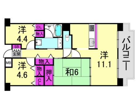 NTPRレジデンス甲子園四番町の間取り