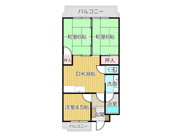 北九州市八幡西区穴生４丁目の賃貸マンションの間取り